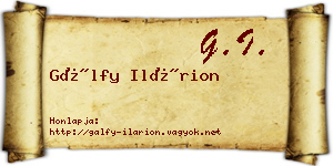 Gálfy Ilárion névjegykártya